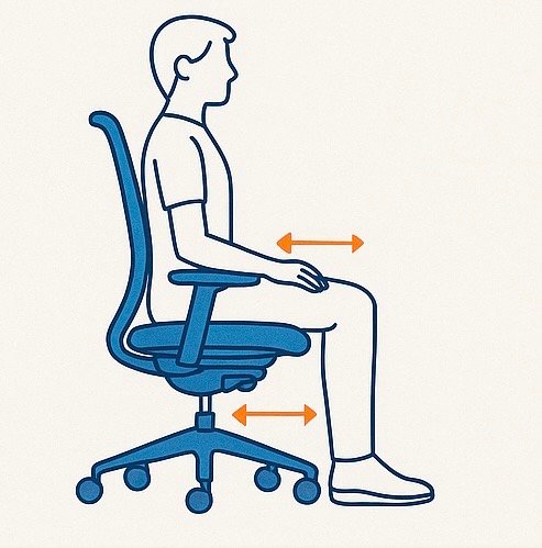 Cómo justar una silla ergonómica: la profundidad del asiento