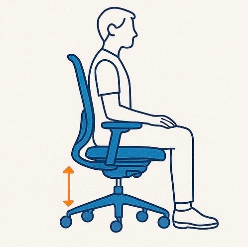 Cómo ajustar una silla ergonómica: La altura