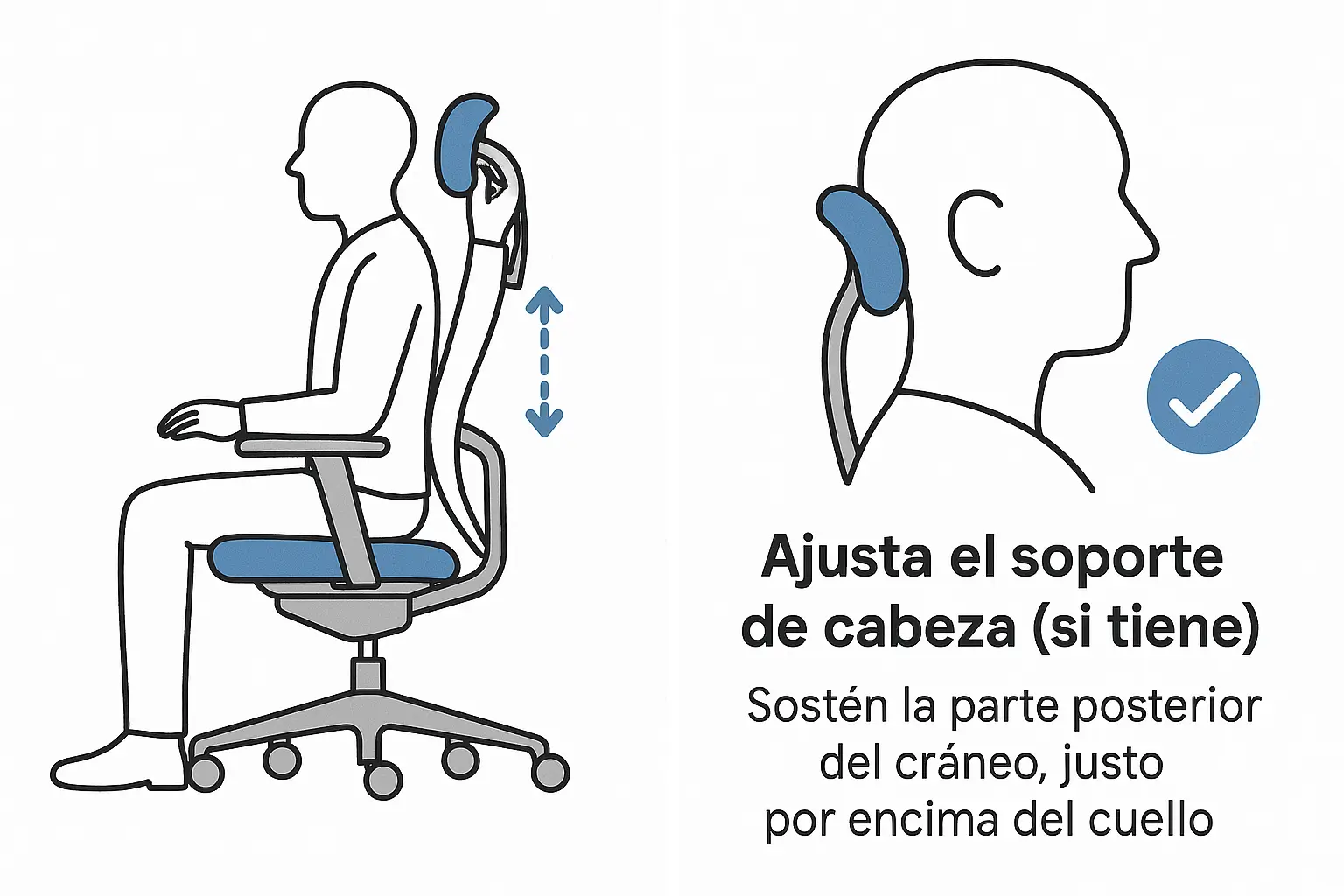 Como ajustar una silla ergonómica: el reposacabezas